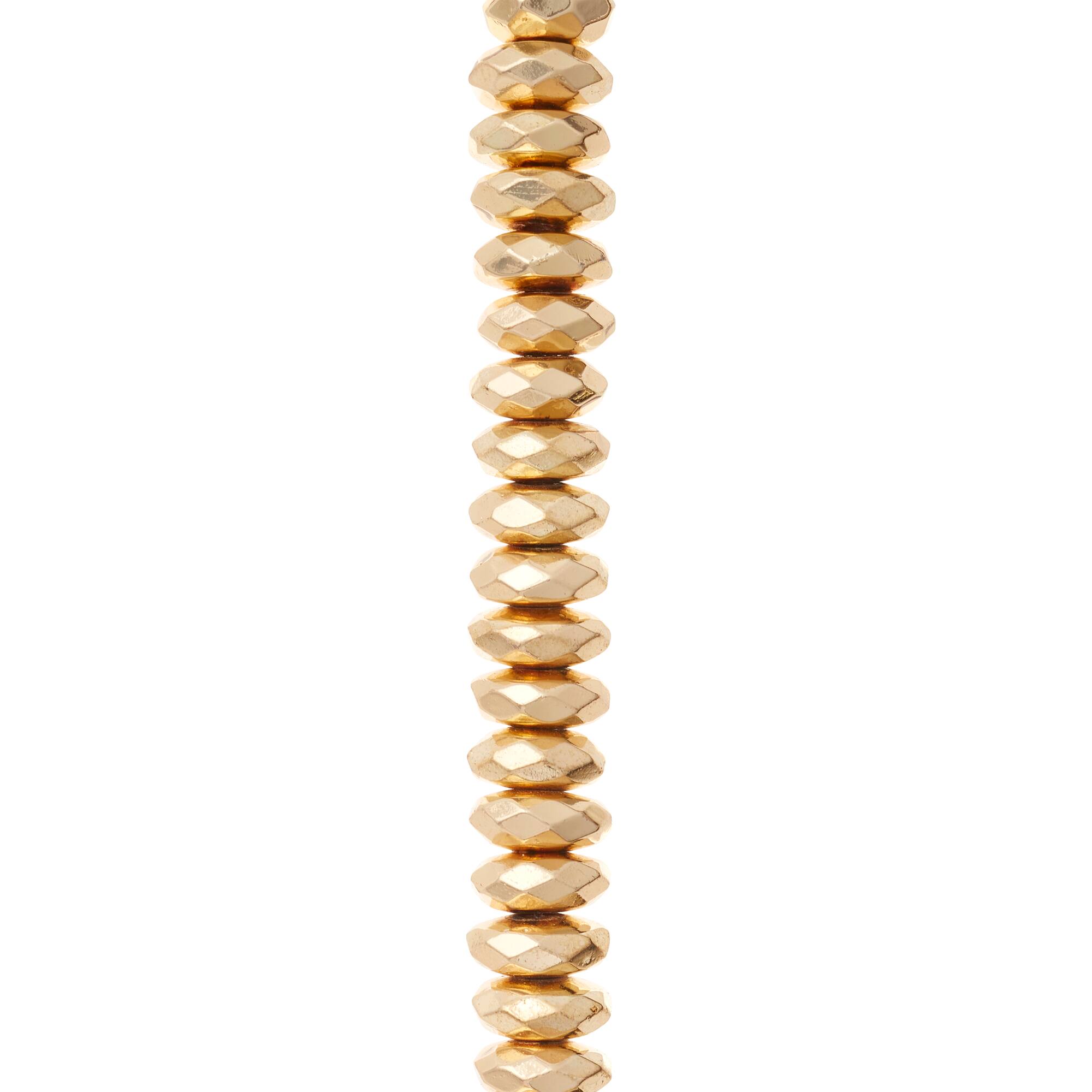 Gold Hematite Faceted Lentil Beads, 8mm by Bead Landing™